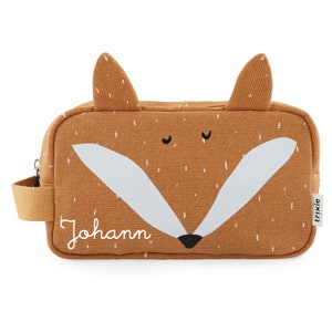 Toiletry bag with name Trixie Fox for children, toiletry bag wash bag bag for utensils holiday travel bag for children personalized