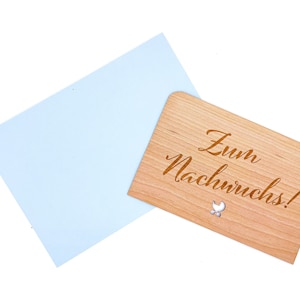 Holzkarte zur Geburt