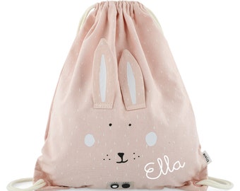 Sac de sport avec le nom Trixie Bunny pour la maternelle garderie sac de sport changement de vêtements changement de vêtements sac de sport personnalisé