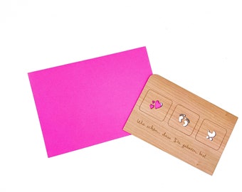 Wooden card for birth