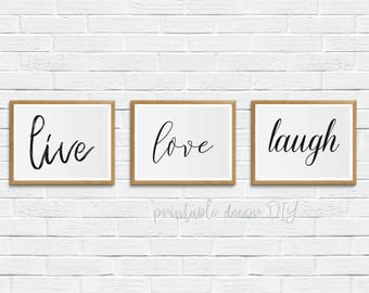 Live, laugh, love printable, above bed decor, printable bed room wall art, printable bedroom poster, above the bed decor, above the bed art