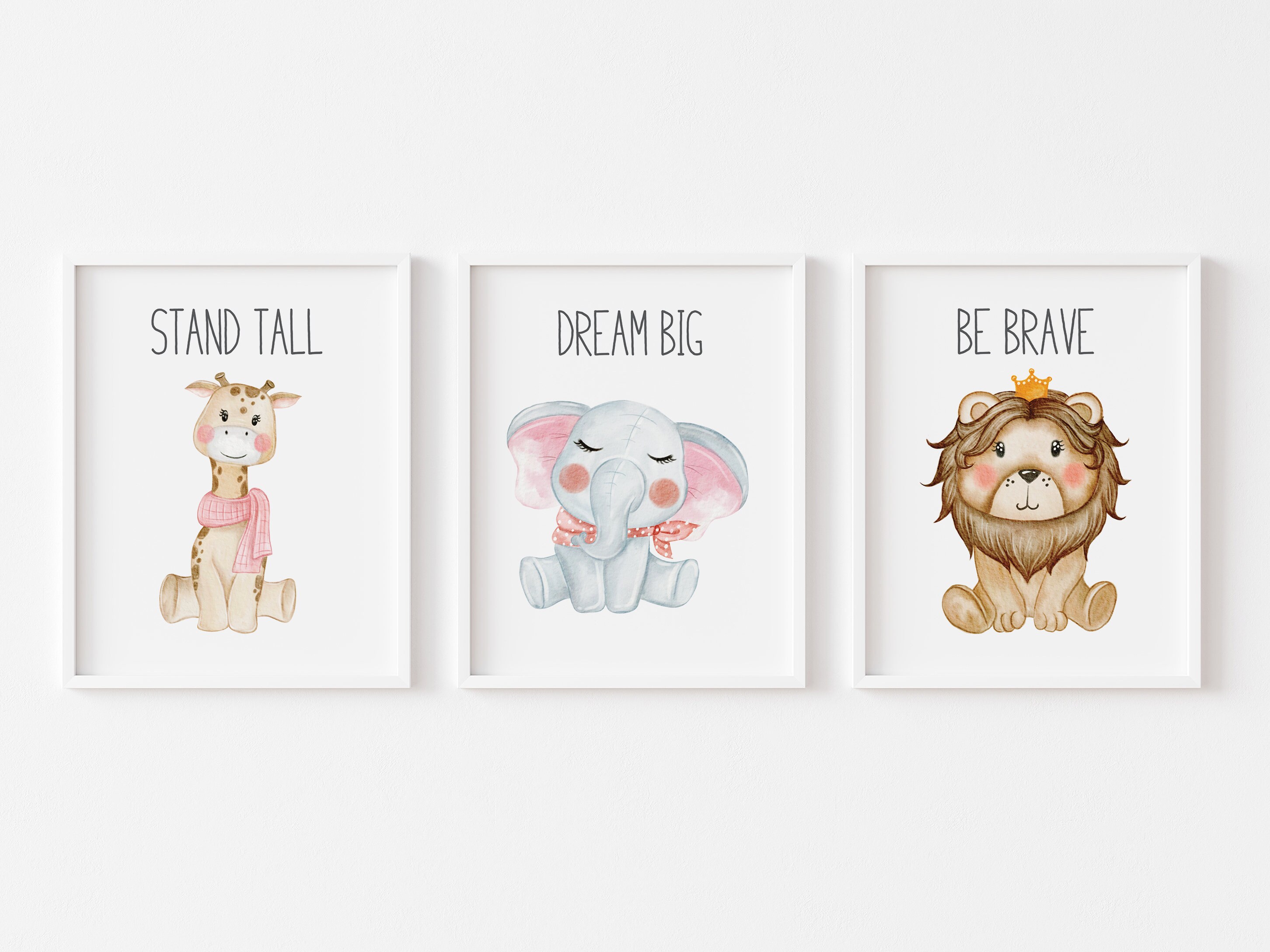 Printable Safari Animal Nursery Wall Art Set of 3 Safari Etsy