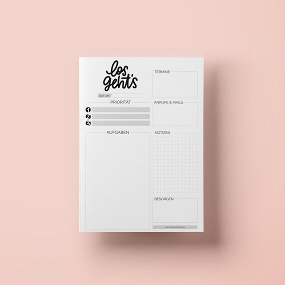 Tagesplaner Pdf Printable Deutsch Los Gehts - 