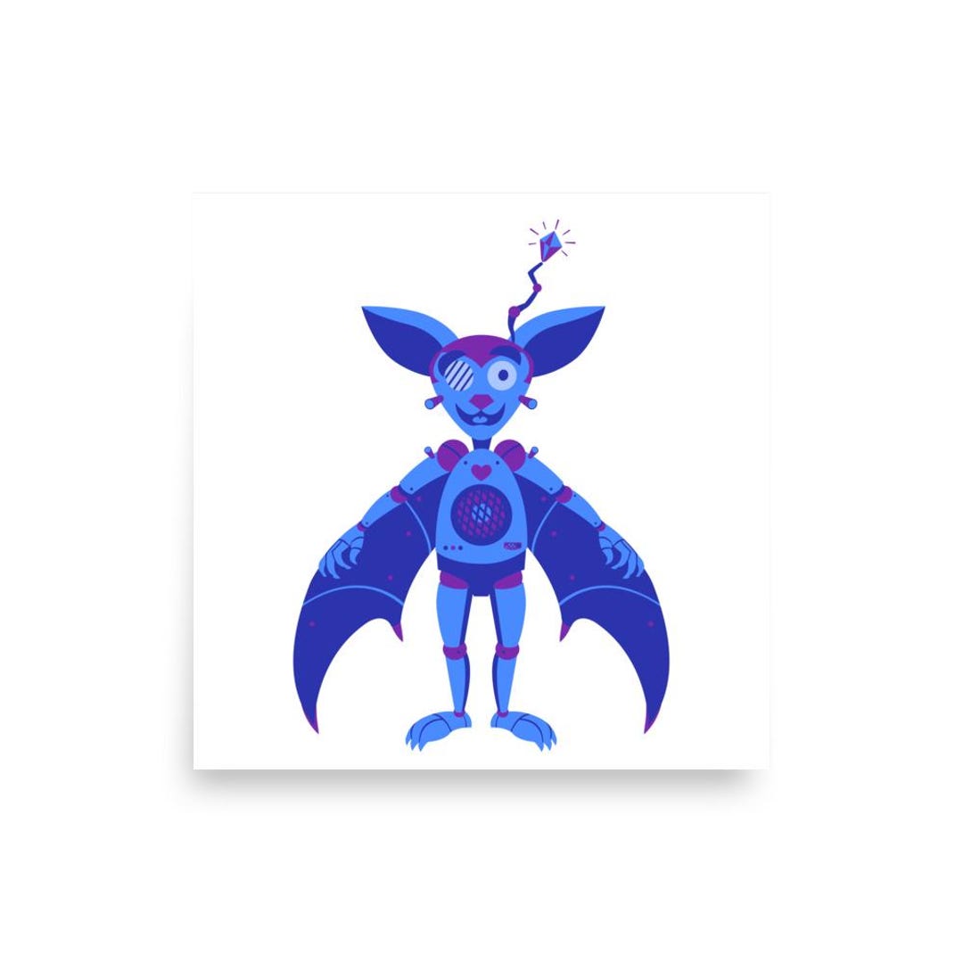 Dingbot – Whimsical Bat Robot Art Print on Fine Art Paper - Etsy