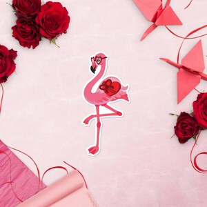 Hübsch in rosa Flamingo - Vinyl-Aufkleber