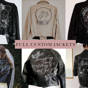 Custom Bridal Leather Jacket Personalised Luxury Gift Box Hand Painted Weddings, Hen Party, Bridesmaids image 3