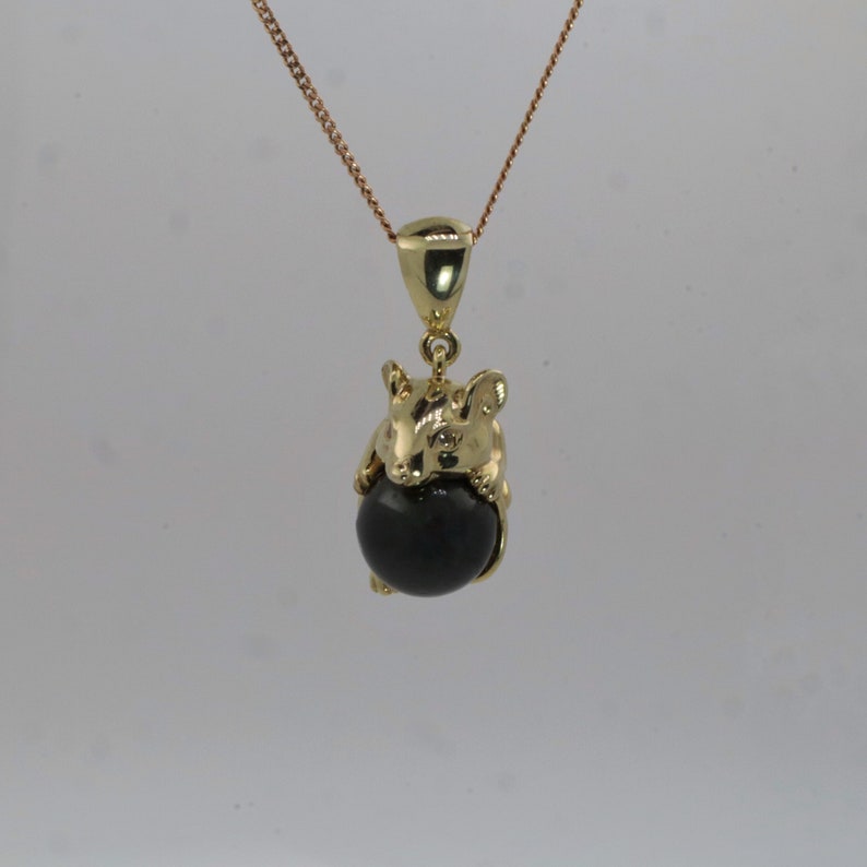 Silver in gold mouse Personalised Jewellery Mouse pendant Pearl necklace