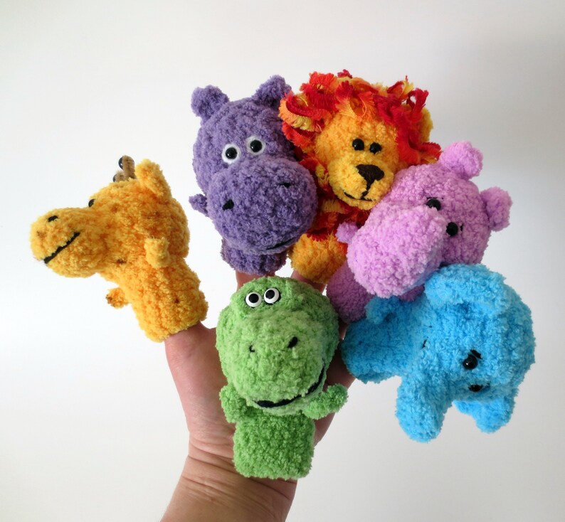 Puppet Finger Theatre Crochet Animals of Africa Set of 6 Etsy