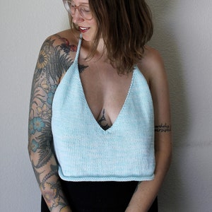 Pholcus Tank PDF PATTERN - beautiful customizable v-neck knitting pattern