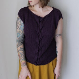 Circumnutation Top PDF PATTERN - beautiful cabled top knitting pattern