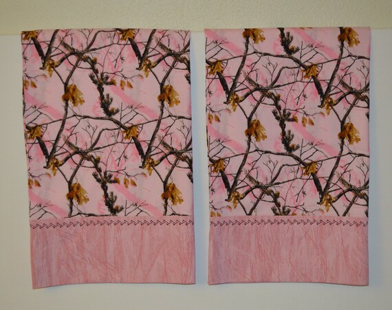 Camouflage Pink Pillowcases Two Handmade Queen New Cotton Etsy