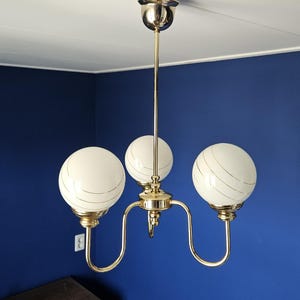 mid century hanglamp met witglazen bollen