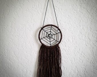 Grunge bruin garen spinnenweb muurhanger (4 x 10 in)