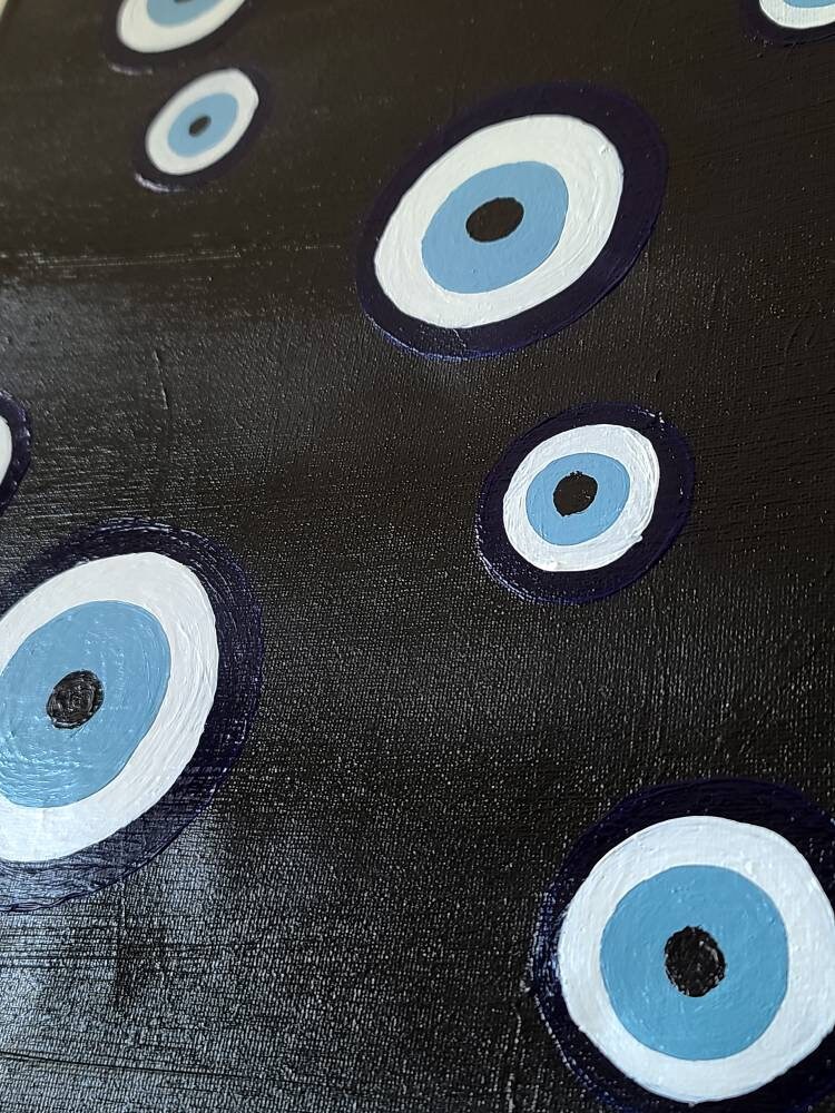 Evil Eye Collage Painting Decor | Etsy