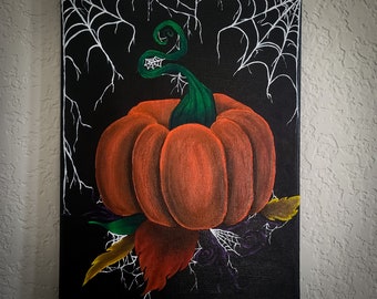 Pompoen acrylschilderij