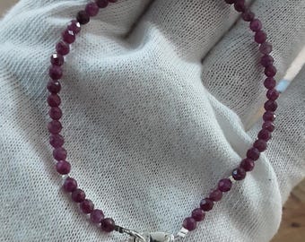 Robijn & Zilveren Armband