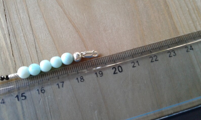 Black Spinelle Silver 925 Blue Opal Bracelet