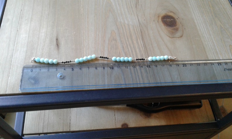 Black Spinelle Silver 925 Blue Opal Bracelet