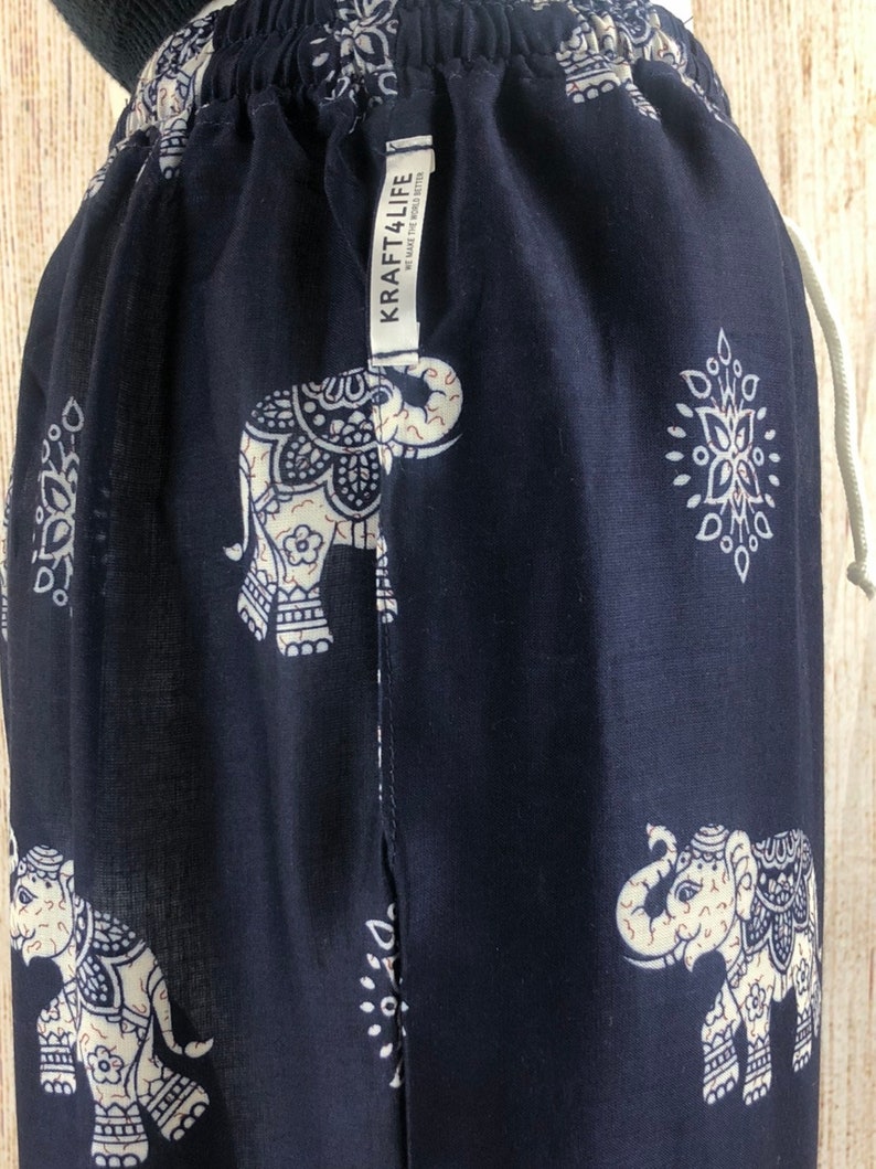 NEW!! Kraft4Life\u00ae Women/'s Smocked Baggy Bohemian Boho Hippie Clothes Yoga Harem Pants elephant Pants Palazzo Casual Pants