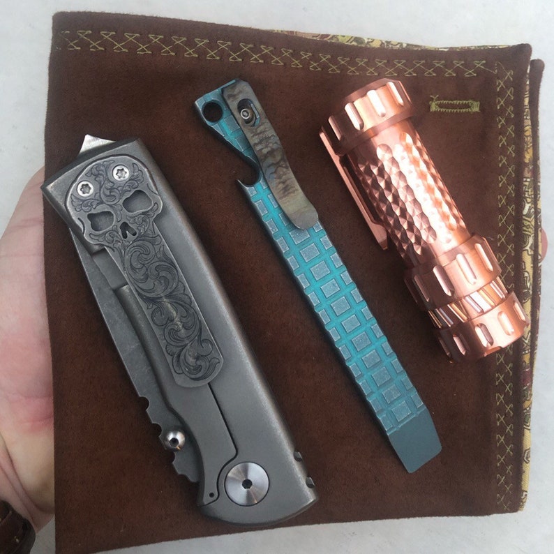 Gold Paisley Print and Microfiber EDC Hank