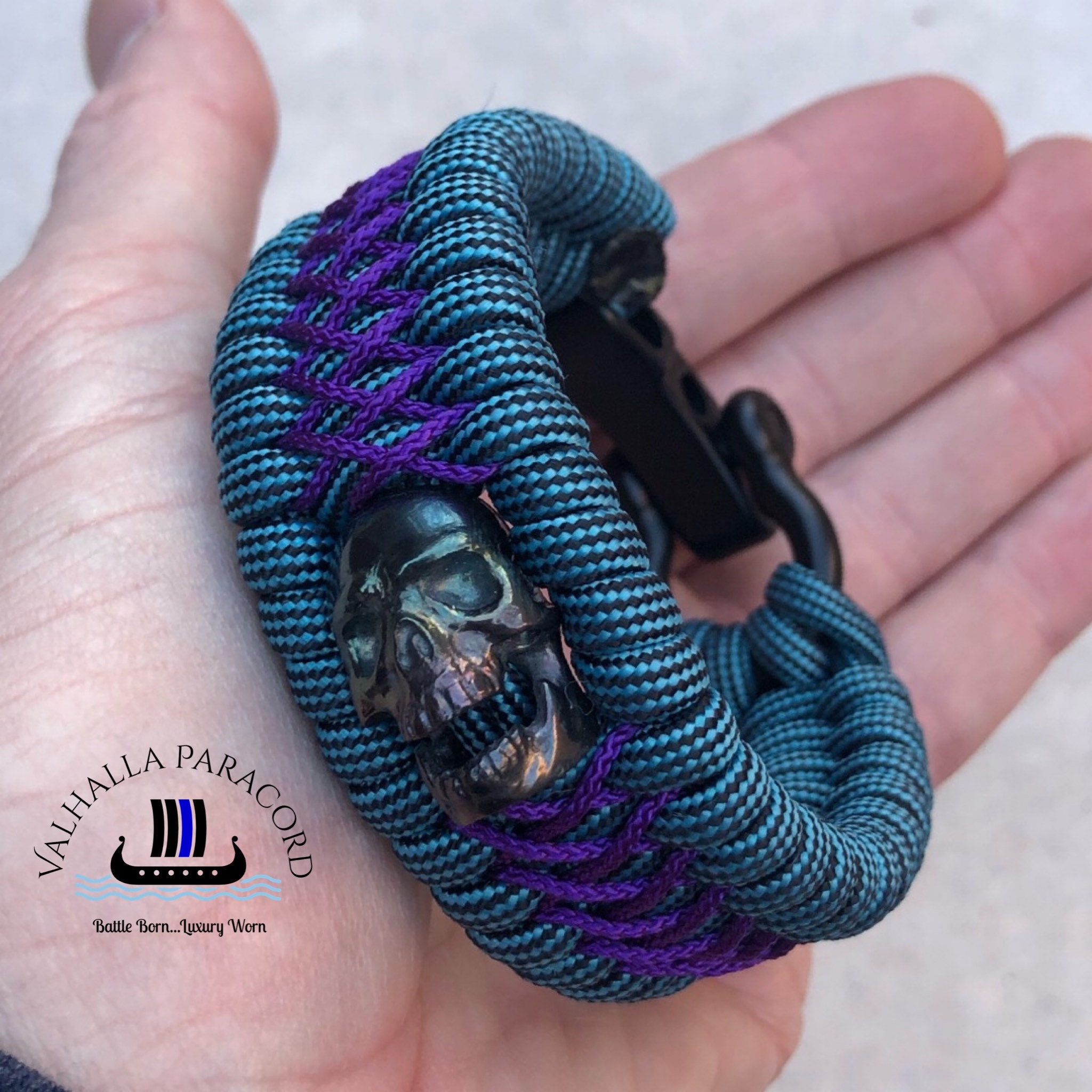 Exotics Line Combat Bracelet Grinning Zirconium Skull Etsy