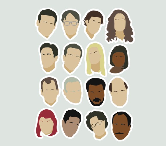 The Office Character Stickers | Etsy