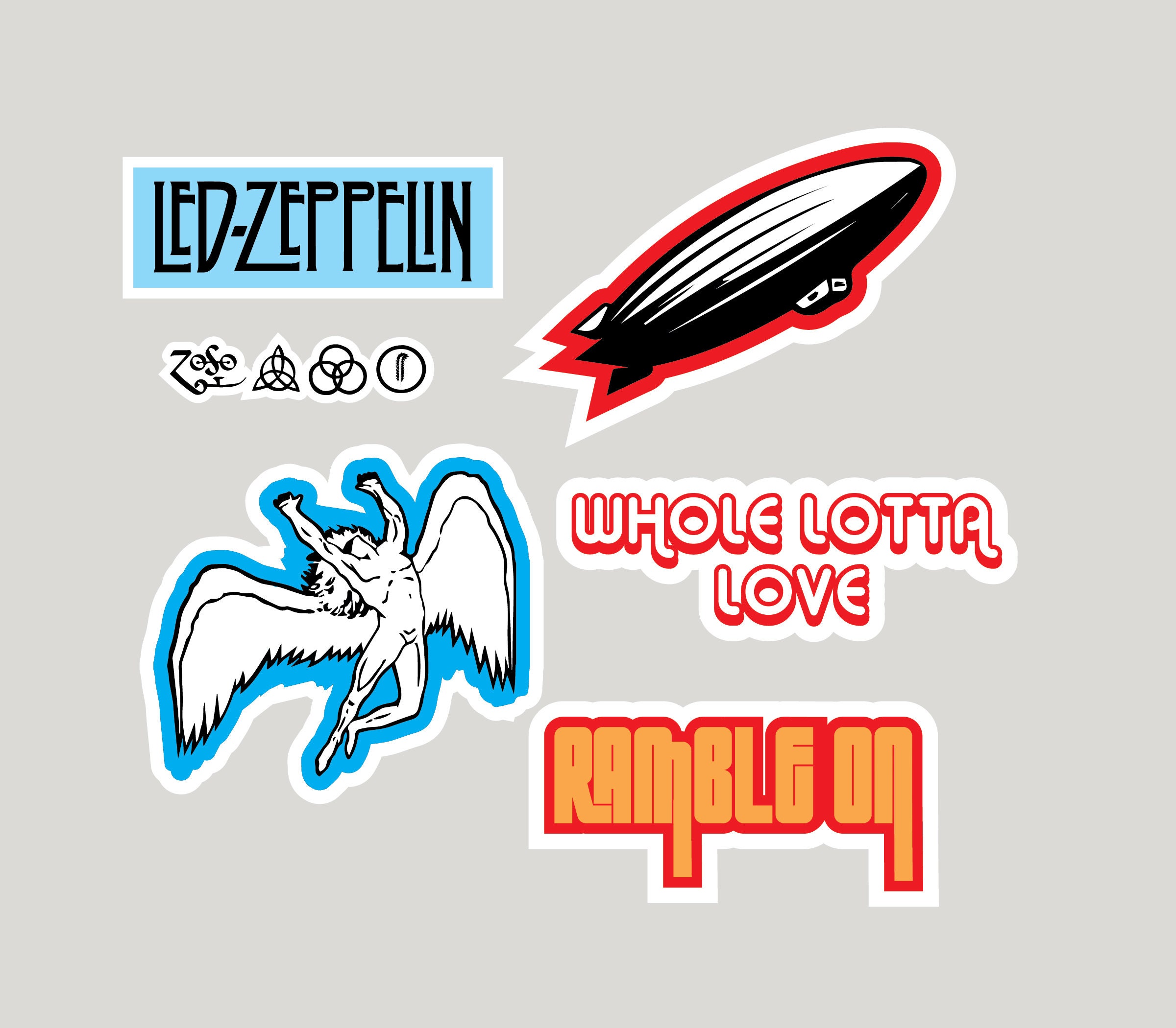 Led Zeppelin Stickers Etsy