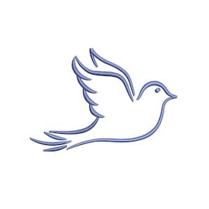 Dove Embroidery Design, Peace Dove Bird Machine Embroidery File, Instant Download