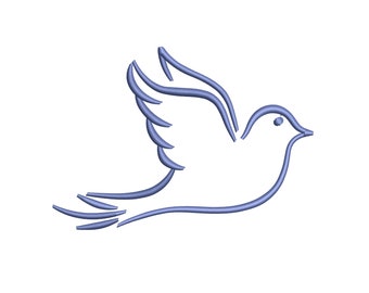 Dove Embroidery Design, Peace Dove Bird Machine Embroidery File, Instant Download