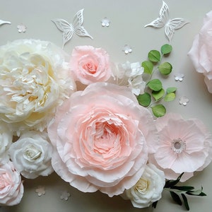 Customer set of Large paper flowers for events agency wall paper decor image 2