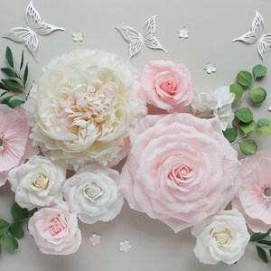 Customer set of Large paper flowers for events agency wall paper decor image 6