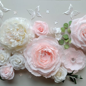 Customer set of Large paper flowers for events agency wall paper decor image 1