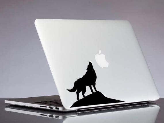 Kalkomania Wilka Wilk Wycie Na Księżyc Glitter Naklejki Na Laptopa Macbook Samochód Notebook Tabletka Telefon Mac