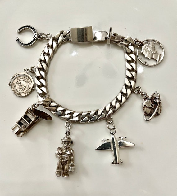 Vintage thick sterling Cuban link chain bracelet … - image 2