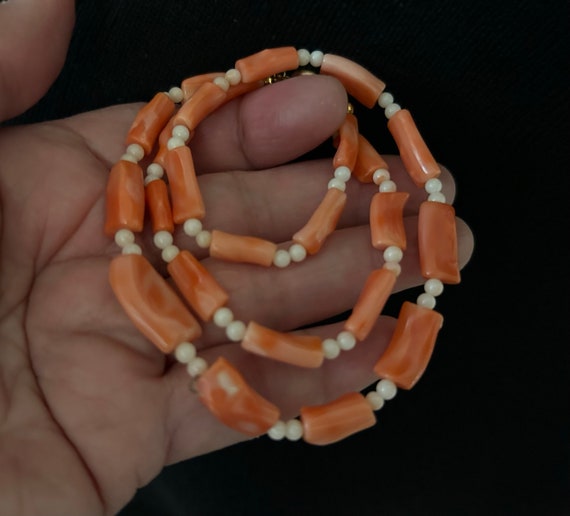 3 Designer Natural Salmon Coral Branch Beads 4985/3