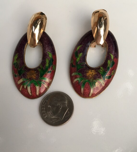 Vintage cloisonné earrings circa 1960’s - image 2