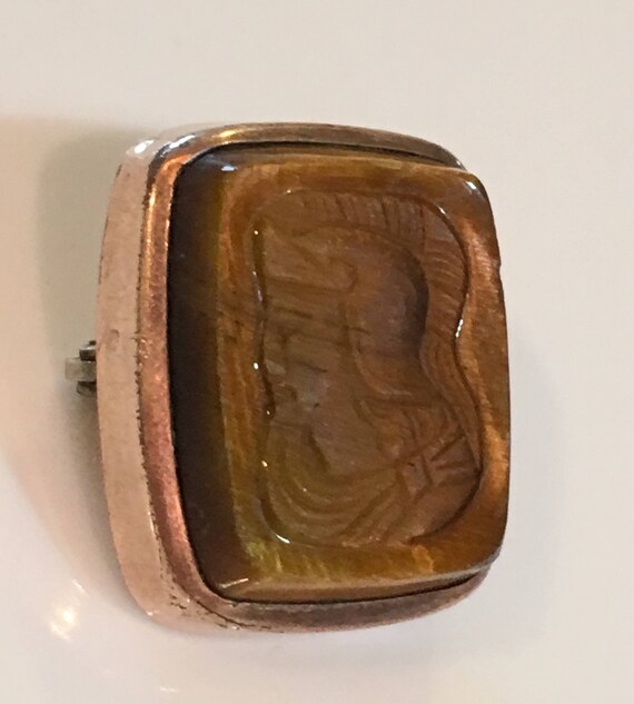 Victorian antique soldier intaglio carved tiger's… - image 2