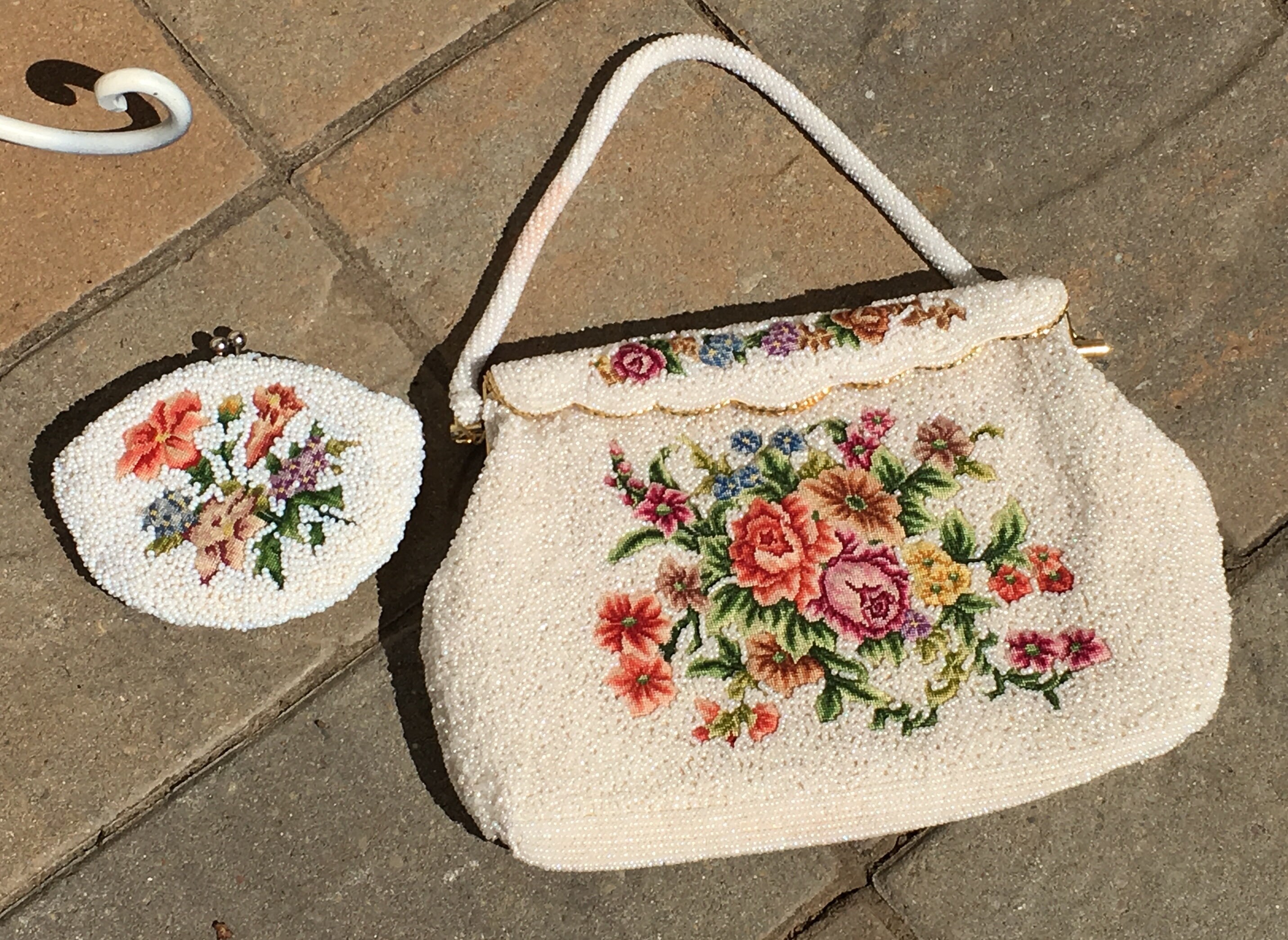 Vintage Purse for Easter or Wedding Beaded With Needle Point - Etsy