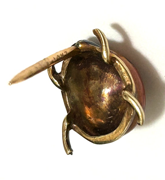 Vintage 14k yellow gold lady bug  tie tack pin in… - image 6