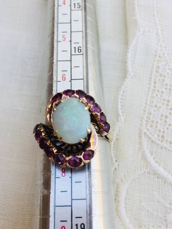 Antique beautiful Victorian cabochon opal and mul… - image 7