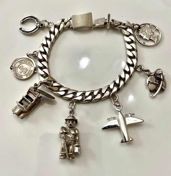 Vintage thick sterling Cuban link chain bracelet … - image 1