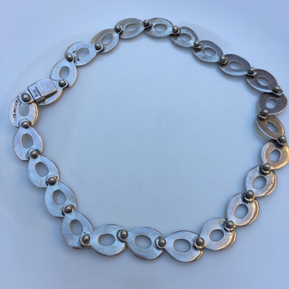 Mexican 925 circular solid silver chain link neck… - image 4
