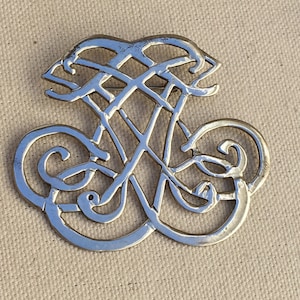 Vintage Celtic design sterling silver brooch handmade from Aberdeen Scotland by local silversmith in 1960’s no hallmark.