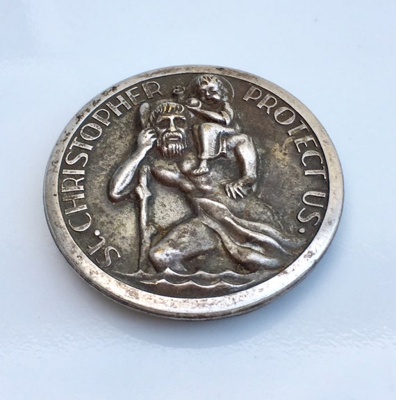 Antique St. Christopher memorabilia in silver lik… - image 1