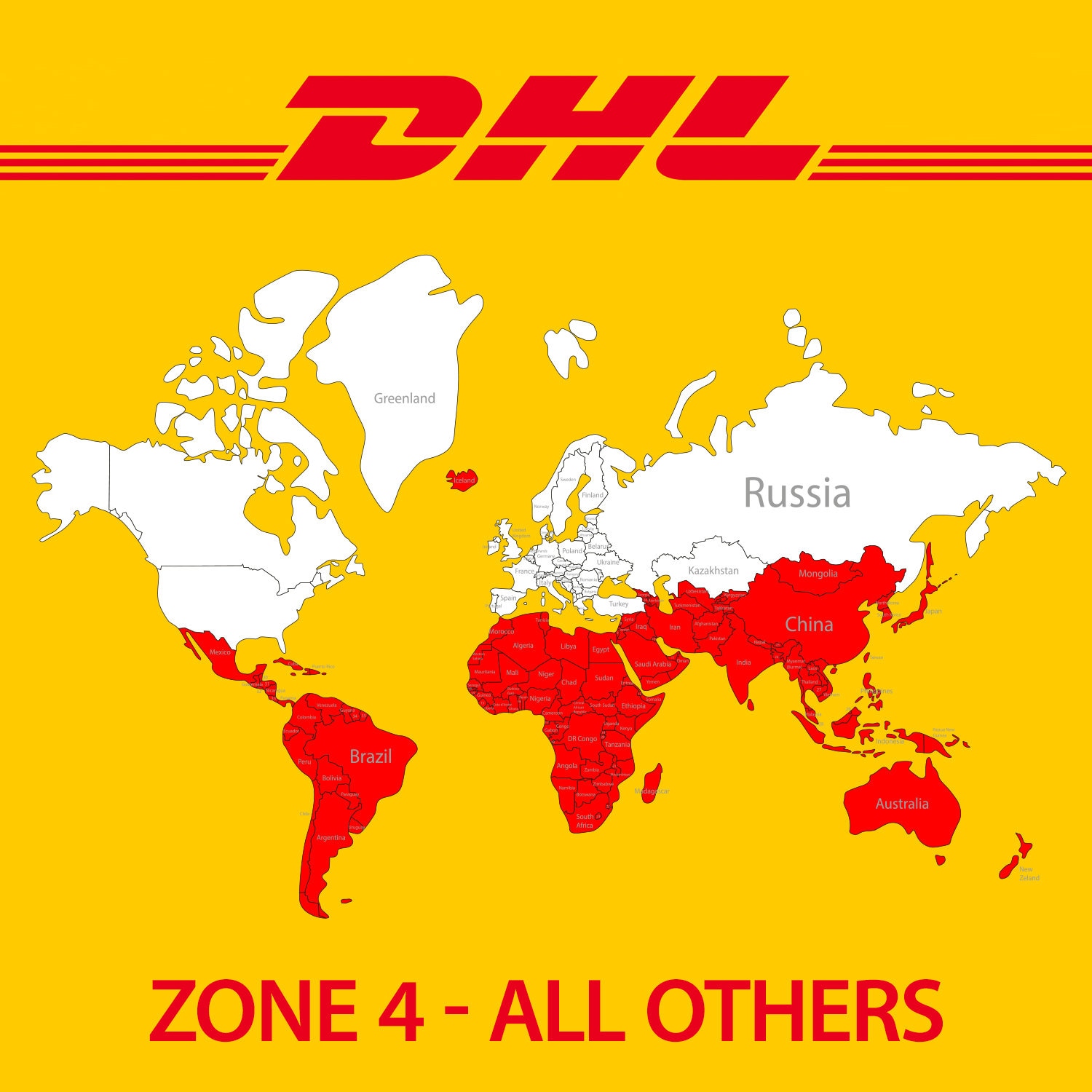 DHL Express upgrade shipping fast delivery worldwide. Etsy