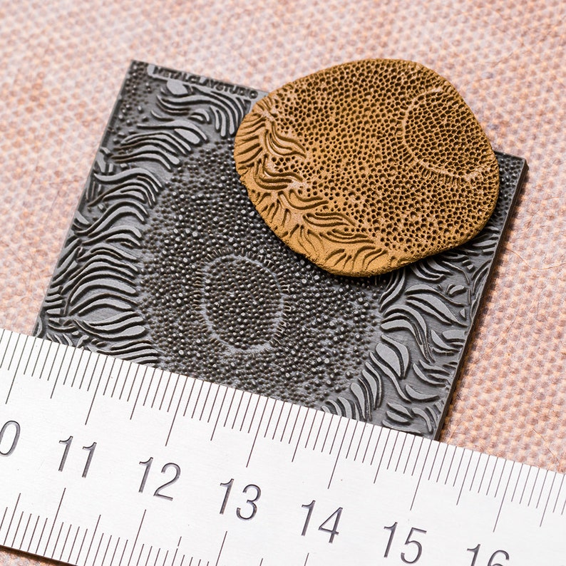Author/'s Texture Texture Matt Metalclay Textured Flat Mold 04 - ASSORTED 4in1 Metal clay Stamp Rubber texture