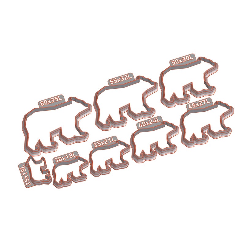 BEAR#1 set Polymer Clay Cutter Tools. Metalclay Cutter Set Cutter set
