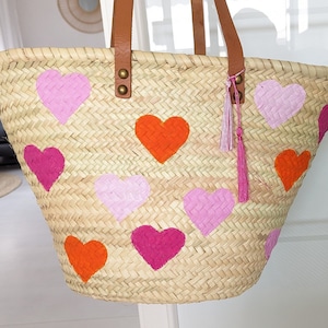 Ibiza bag, basket bag, color blocking, beach bag, market bag, French basket, colorful bag