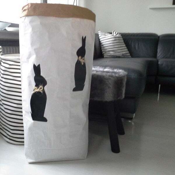 Ostern, Schöner Wohnen, Wohnen und Haus , Weißer Papiersack  ,Paperbag , Papiersack für Ostern, Osterhasen, Geschenkverpackung Ostern