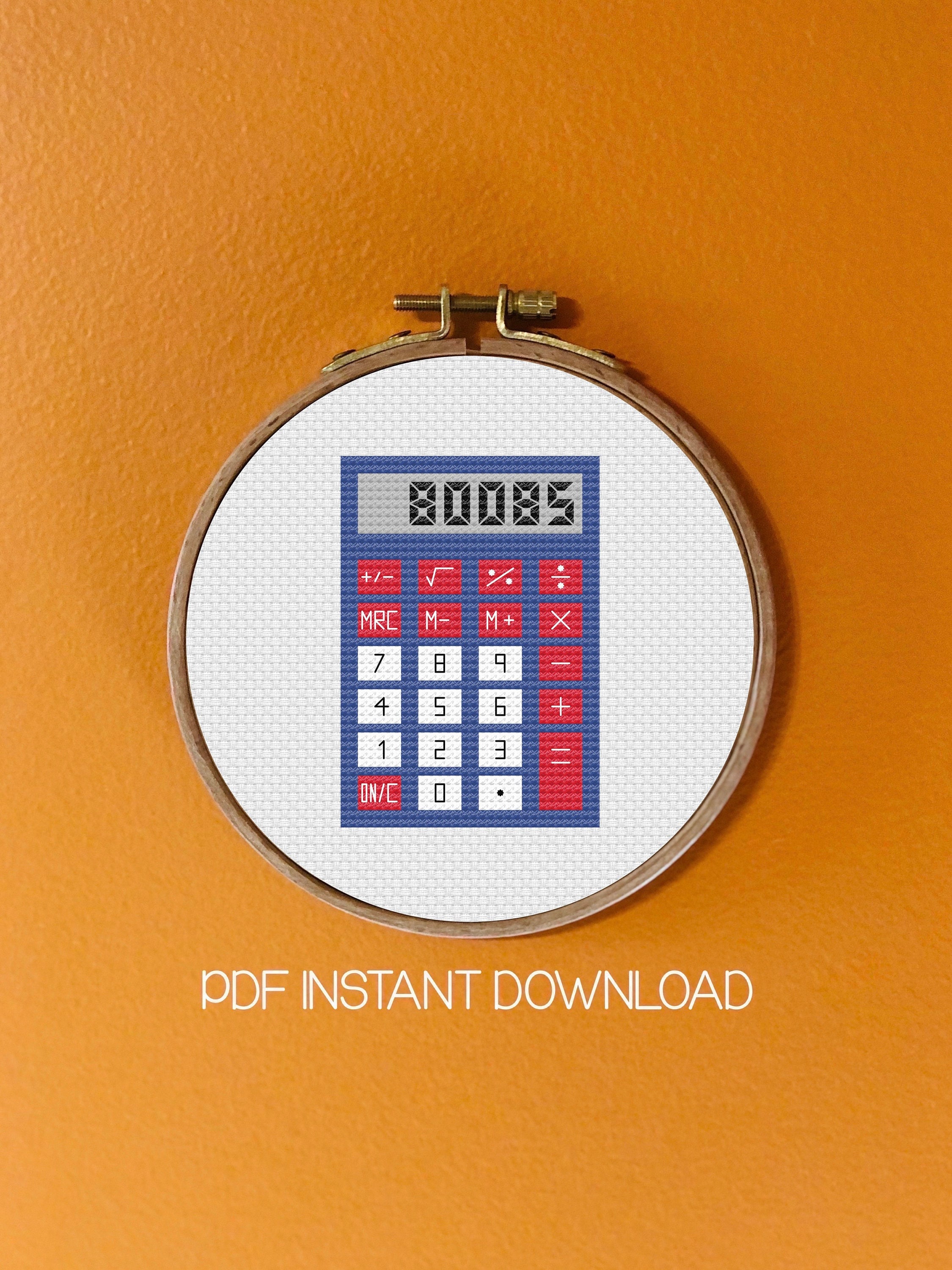 Calculator Cross Stitch Pattern PDF ONLY Boobs Embroidery Funny